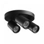 Spot en saillie GU10 3 têtes – rond – noir – IP20 – 220×134 mm – sans ampoule