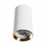 Spot en saillie GU10 – rond – blanc/or – IP20 – 55×100 mm – sans ampoule