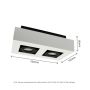 Spot en saillie GU10 2 têtes – rectangulaire – blanc/noir – orientable – IP20 – 255×145×85 mm – sans ampoule – photo 2