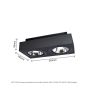 Spot en saillie AR111 GU10 2 têtes – rectangulaire – noir – orientable – IP20 – 293×145×85 mm – sans ampoule – photo 2