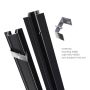 Rail encastrable triphasé 2 m pour spots sur rail – Noir – photo 5