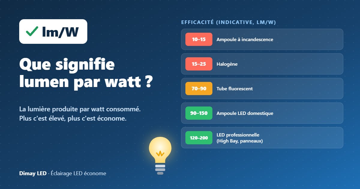 Infographie : que signifie lumen par watt ?