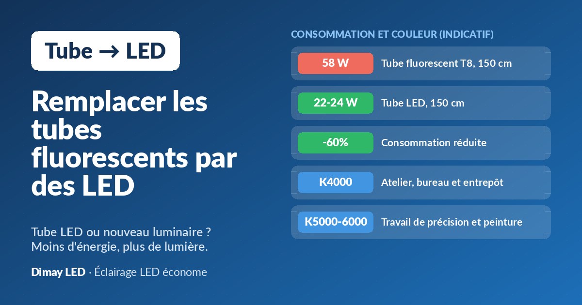 Remplacer les tubes fluorescents par des LED : tube LED ou nouveau luminaire ?