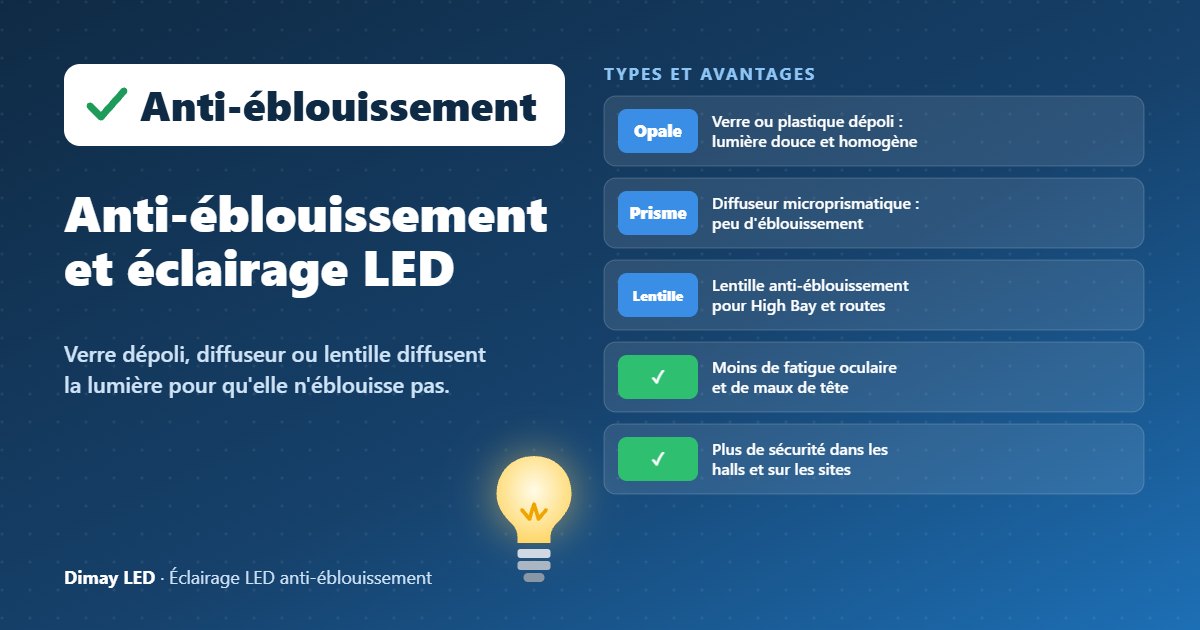 Infographie : l'anti-éblouissement pour l'éclairage LED