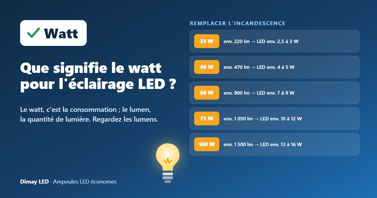 Infographie : que signifie le watt pour l'éclairage LED ?